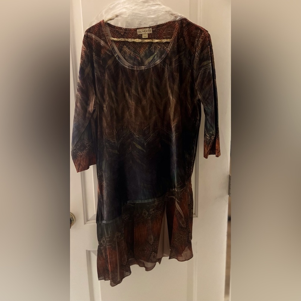 Exquisite Velvety Dress/Top with Chiffon Hem.